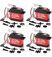 Miuzei 20KG RC Servo High Torque Servo Motors, Waterproof Metal Gear Steering Servo for 1/8 1/10 ...