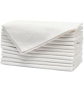 White Cotton Cloth Napkins Set of 12, 17"x17" Reversible Dinner Napkins with Soft Thick Absorbent...