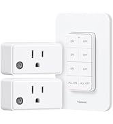 TREEWELL Remote Control Outlet Wireless Wall Mounted Light Switch, Programmable and Expandable Re...