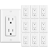 BESTTEN 15 Amp Tamper-Resistant Decor Receptacle Outlet, Residential and Commercial Use, Wallplat...