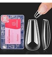 Beetles Gel Nail Tips Easy Nail Extension Pre-shaped Medium Coffin Nail Tips 12 Sizes 288Pcs Gell...