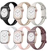 Lerobo 6 Pack Slim Bands Compatible with Apple Watch Band 40mm 38mm 44mm 42mm 41mm 45mm for Women...