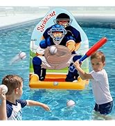 Funscape Kids Inflatable Baseball Pool Toy, Fun Swimming Pool Soft Ball Toss Game, Outdoor Yard W...