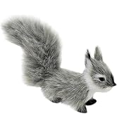 Calsgkspray 1pc Grey Mini Simulation Plush Squirrel,12 cm Mini Squirrel Stuffed Soft Animals Plus...