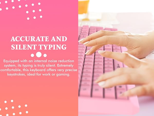 KLIM Chroma pink wireless keyboard pink gaming keyboard pink keyboard