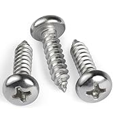 BNUOK #8 x 5/8 Inch Pan Head Wood Screws, Phillips Drive, Stainless Steel 304 (18-8), Self Tappin...