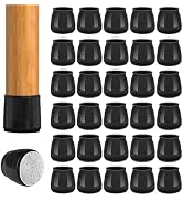 36pcs Round Chair Leg Floor Protectors, Felt Pads Chair Leg Protectors for Hardwood Floors, Silic...