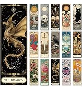 Wxiben Tarot Cards Bookmarks Gifts - 60 Pcs Dark Romance Bookmarks for Women Men Moon Owl Butterf...