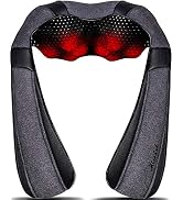 Mirakel Neck Massager with Heat, Shiatsu Shoulder Massager, Electric Kneading Back Massager, Mass...