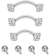 QWALIT Rook Piercing Jewelry Rook Earrings Internally Threaded Eyebrow Piercing Jewelry Eyebrow R...