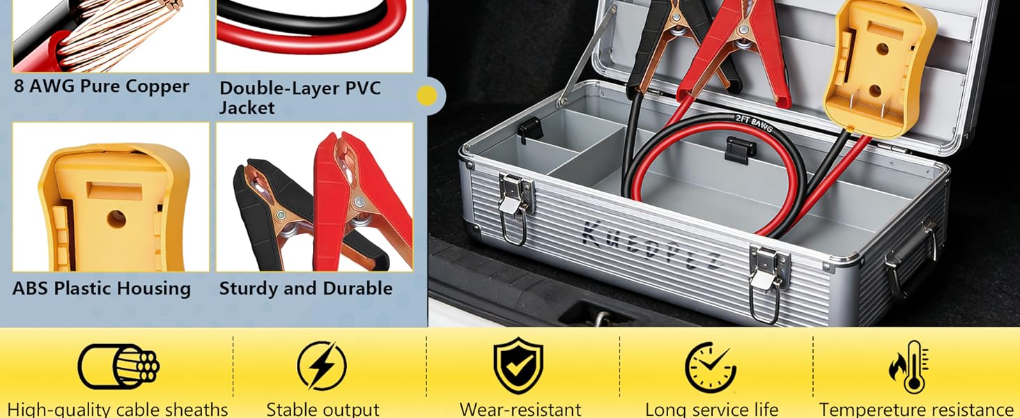 dewalt jumper starter; jumper cables adapter; dewalt battery booster jump starter