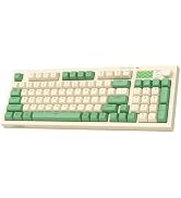 wegear Pastel Wireless Keyboard, Computer Gaming Keyboard with Media Knob, Tri-Mode Bluetooth/2.4...