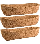 3 Pack Coco Liners for Window Planter Box - 24in 100% Natural Coconut Coir Fiber Liner Replacemen...