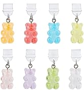 CREATCABIN 8Pcs Bear Dust Plug Charging Port Charms Type C Anti Dust Plugs Cover Charging Port Ca...