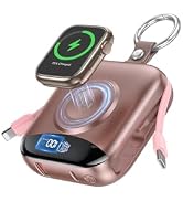 citicr Portable Charger 10000mAh w/Built-in Cables & iWatch Charger Rose | Fast charging, Built-i...