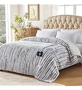 Westinghouse Electric Blanket Twin Size, Super Cozy Luxury Faux Fur & Sherpa Heated Blanket with ...