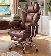 DUMOS Big and Tall Office Chair 350 LBS, Scratch-Resistant PU Leather Executive Office Desk Chair...