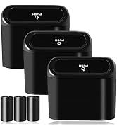 Car Trash Can Bin with Lid - 3 Packs Universal Vehicle Mini Leakproof Garbage Can Bin with 60pcs ...