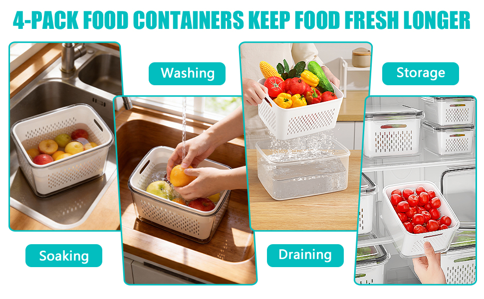 4 Pack Fruit Storage Containers