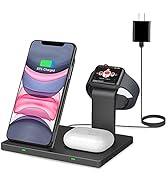Wireless Charger Station, COSOOS 3 in 1 Charging Stand Compatible with iWatch Series 6/5/4/3/2/1,...