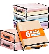 SpaceWhisper 6 Pack Clear Storage Bags, Plastic Blanket Storage Bags with Zipper and Handle, Movi...