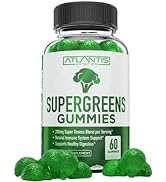 Supergreens Gummies - Daily Green Superfoods Supplement with Spinach, Broccoli, Moringa, Beet Roo...