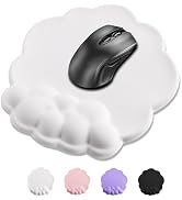 Mouse Pad Wrist Support, Cloud Mousepad with Memory Foam Wrist Rest, Non-Slip PU Base Gaming Leat...