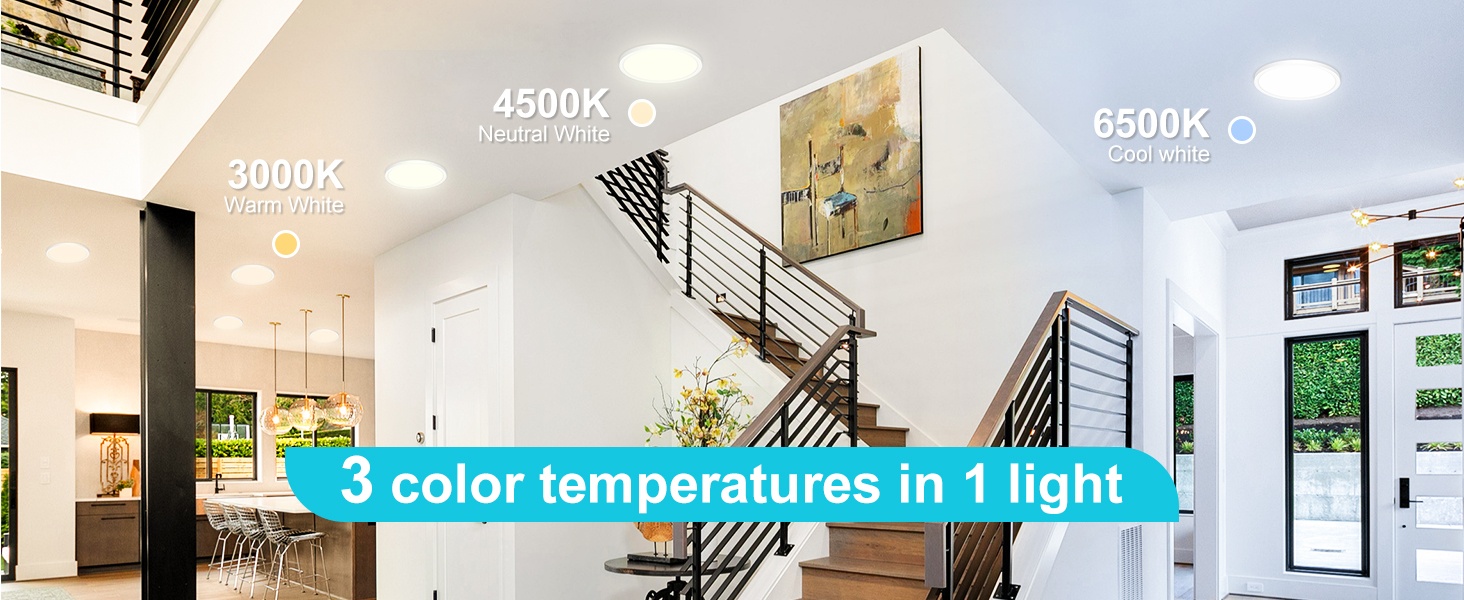 3 color temperature ceiling light fixture