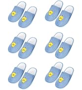 EBIEFLY 6x Spa Disposable Slippers for 6-10 Years Kids Indoor House Hotel Swimming Slippers for C...