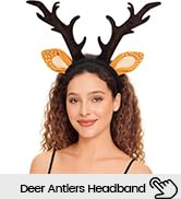 LovesTown Animal Ears Headband Plush Hairband, Animal Headband Costume Accessories for Cosplay Party