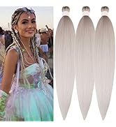 Ash Grey Blonde Braiding Hair Pre stretched Braids Hair Extensions Pre stretched Braiding Hair