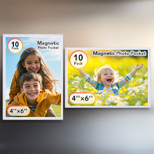this magnetic picture frame can be placed horizontally or vertically