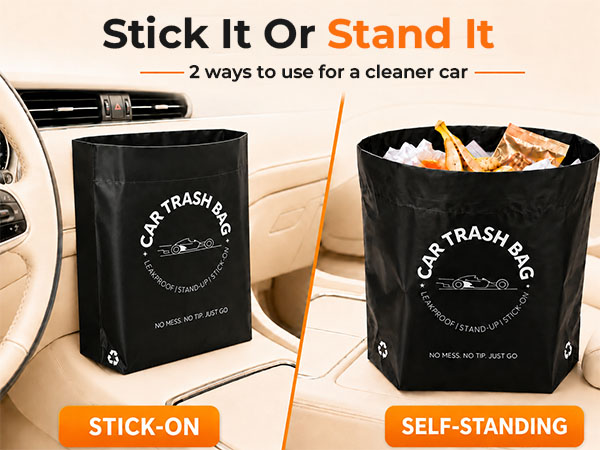 car trash bag and bin in one