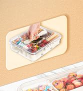 VIDONIO Divided Serving Tray with Lid & Handle - 9 Compartments Portable Snack Platter Organizer ...