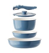 Redchef Ceramic Cookware Set, Removable Handle Pots And Pans Non Stick, Rv Cookware Set, Non Toxi...