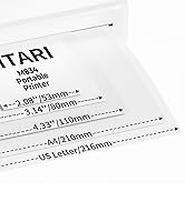 Itari M834 Portable Printers Wireless for Travel, 300DPI Bluetooth Inkless Printer Support 8.5 x ...