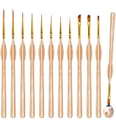Hnncugty Miniature Paint Brushes Set 12pcs, Paint Brushes for Acrylic Painting, Art Supplies for ...