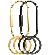 New Fashion Kingdom Gold Brass Key Rings, Screw Lock Keys Organizer, Carabiner Keychain Clip, Pur...