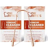 Dr. White’s Copper Tongue Scraper – Dentist-Designed Tongue Cleaner Tool for Fresh Breath, Dual-G...
