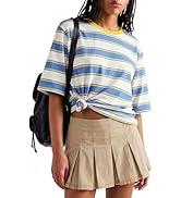Sofier Womens Striped T Shirts Summer Tops Short Sleeve, Cute Loose Casual Soft Cotton Crewneck B...