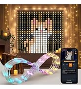 Linkind Smart Curtain Lights - APP Control, AI Pattern GIF Display, Works with Alexa Google Home,...