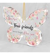 SHLINCO Friendship Gifts for Women - True Friends Butterfly Shaped Christmas Ornament - Friend Bi...