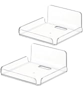PINHEN Acrylic Floating Shelves, 2 Pack Mini Wall Mounted Hanging Display Shelves for Storage, Un...