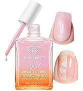 modelones Nail Strengthener and Growth, Glitter Pink Nail Polish Nail Repair for Damaged Nails Ha...