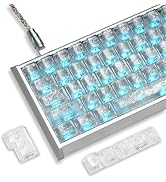 OHY Forged Carbon-Look Shine Through Keycaps, 119 Keys Frosted PC Clear Keycap Set, Side-Printed ...