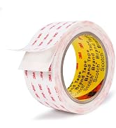 Double Sided Tape 2in X 9.85ft,Heavy Duty Removable Mounting Tape, Picture Hanging Adhesive Strips