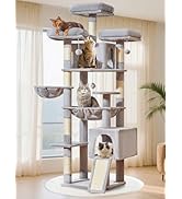 Taoqimiao 76-Inch Cat Tree XXL for Large Cats, Giant Cat Tower with Scratching Board, Extra-Large...