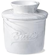 Eichzer Ceramic Butter Crock with Lid, Marbled Butter Keeper for Spreadable Butter, Elegant Butte...