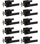 Probrico 10 Pack Keyed Alike Entry Lever Door Handles with Lock & Key Square Locking Leverset [Fr...