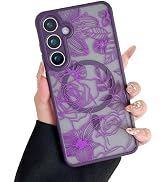 XIZYO Magnetic Case for Samsung Galaxy S24 Plus Floral Rose Cute Phone Case [Compatible with Mags...
